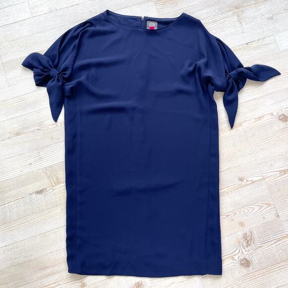 Vince Camuto Tie‎ Sleeve Shift Dress | Navy Size 2 - Picture 1 of 8